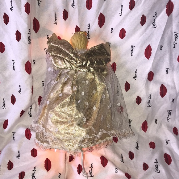 Christmas tree topper light up Angel gold and white vintage - Picture 3 of 5